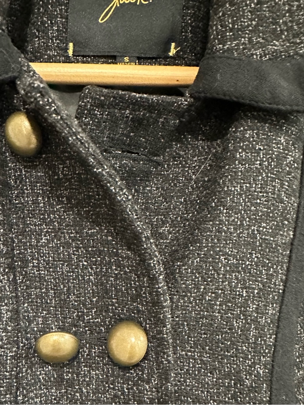 Jack by BB Dakota Dark Charcoal Military Coat Pea Coat Academia Size Small - Picture 8 of 13